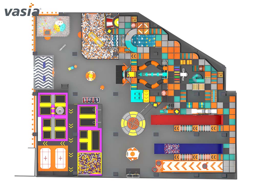 Крытый батутный парк развлечений S041